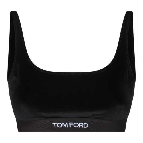 BLACK BRALETTE VELOUR TOP