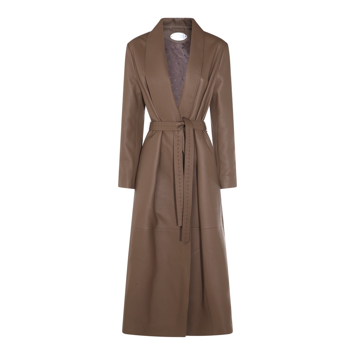 BROWN LEATHER COAT