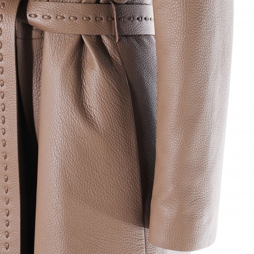 BROWN LEATHER COAT