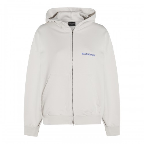 WHITE COTTON SWEATSHIRT