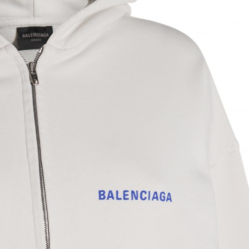 WHITE COTTON SWEATSHIRT