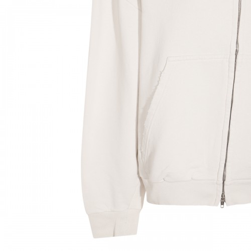 WHITE COTTON SWEATSHIRT