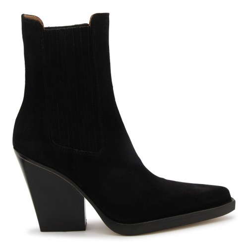 BLACK LEATHER DALLAS BOOTS