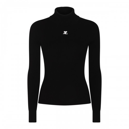 BLACK VISCOSE KNITWEAR