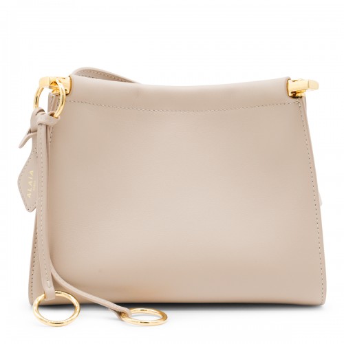 BEIGE LEATHER SMALL SQUARE CROSSBODY BAG