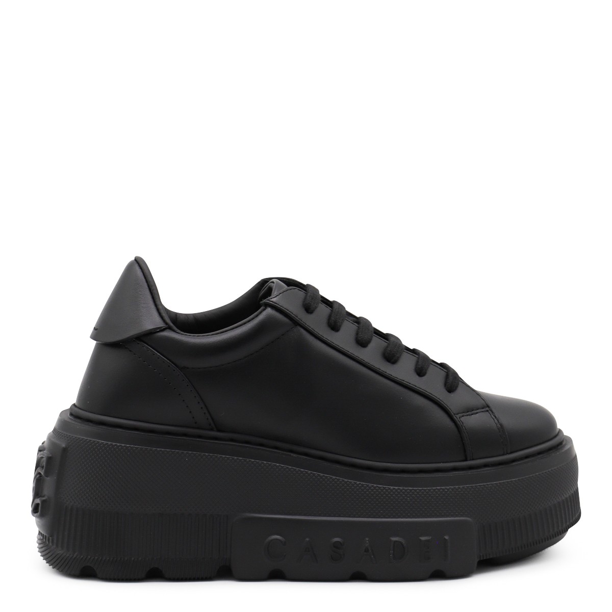 BLACK LEATHER SNEAKERS