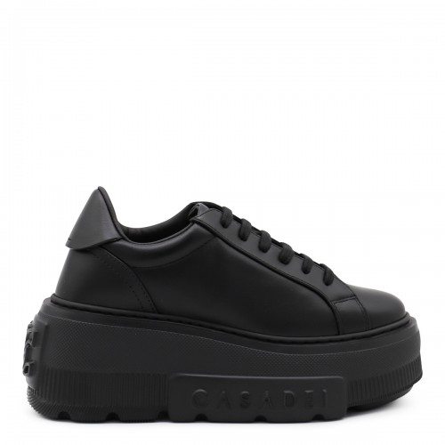 BLACK LEATHER SNEAKERS