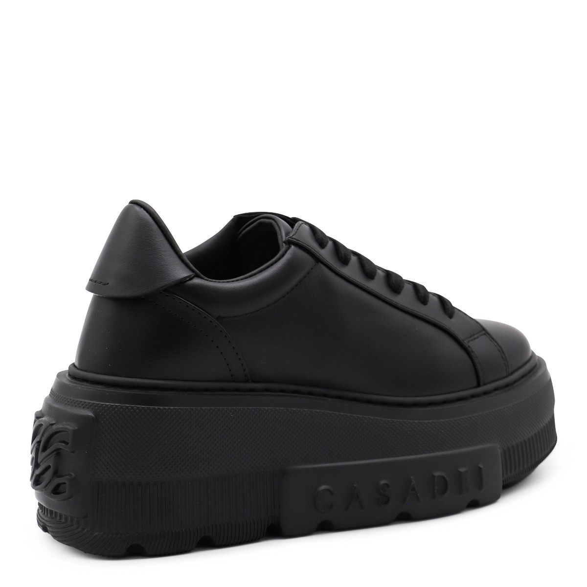 BLACK LEATHER SNEAKERS