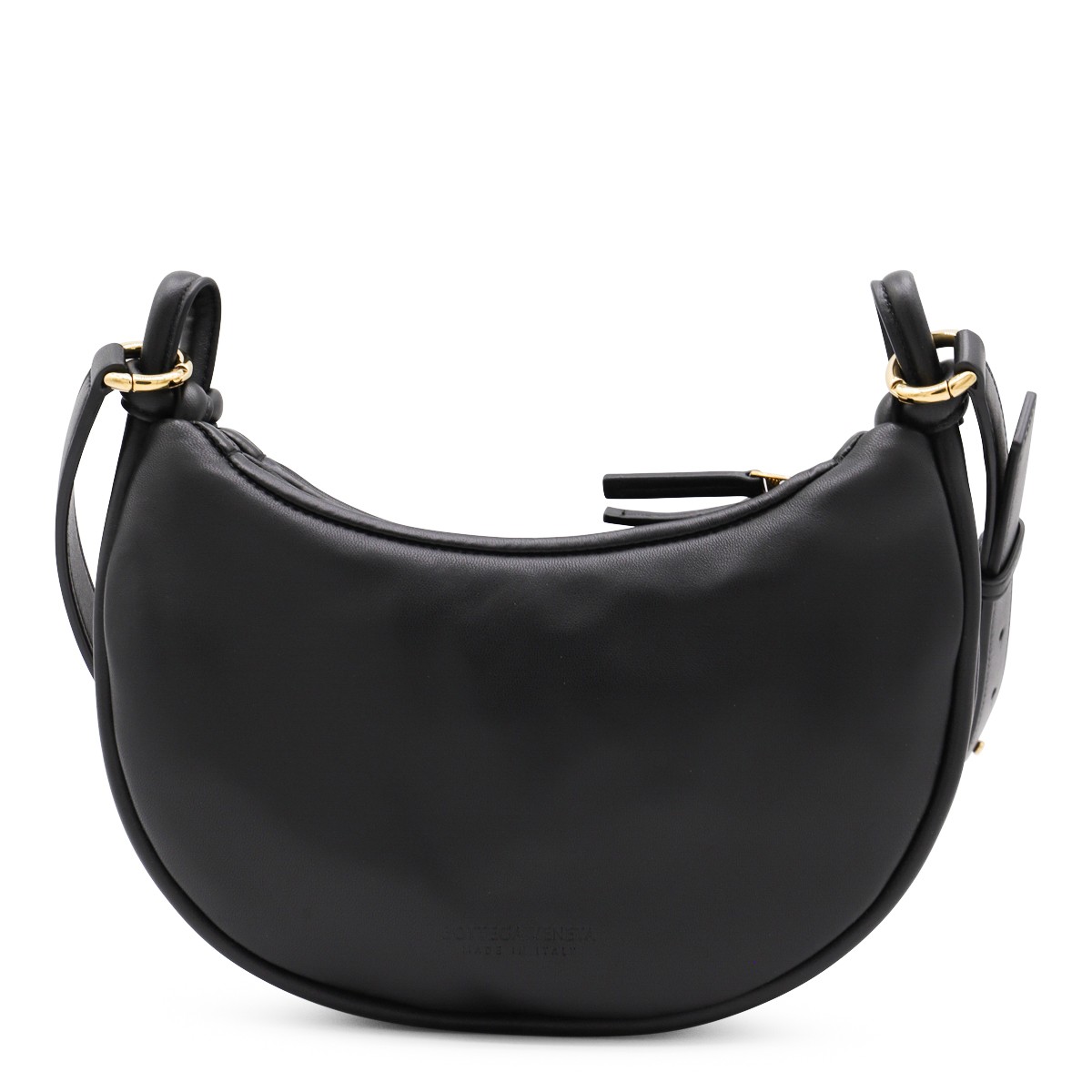 BLACK LEATHER GEMELLI SHOULDER BAG