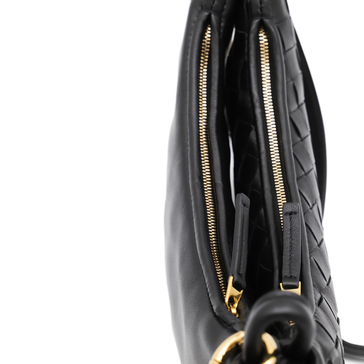 BLACK LEATHER GEMELLI SHOULDER BAG