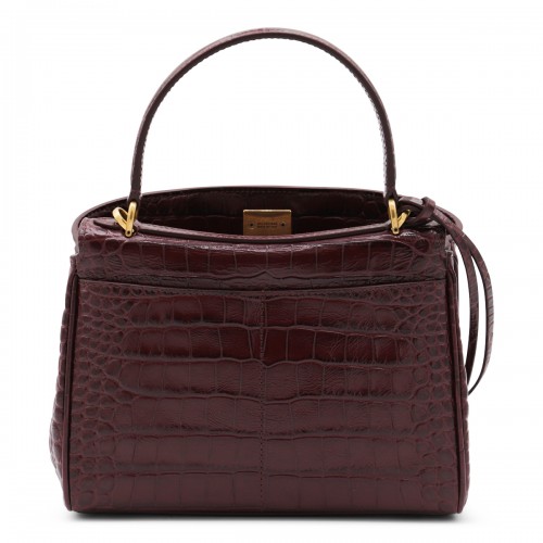 DARK BURGUNDY LEATHER RODEO MINI TOP HANDLE BAG