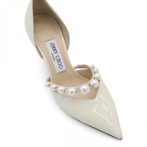 WHITE LEATHER AURELIE 85 PUMPS