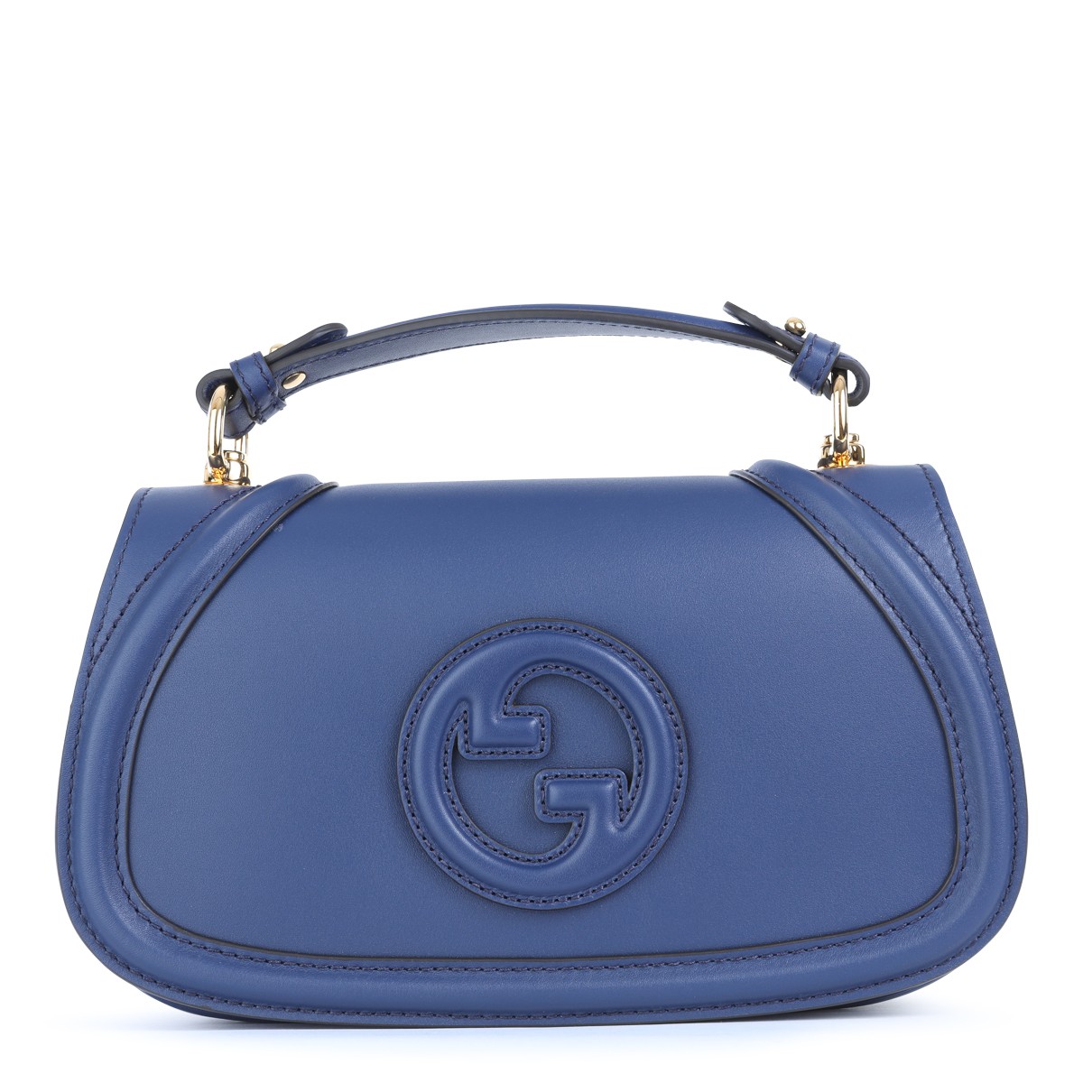BLUE LEATHER BLONDIE SHOULDER BAG