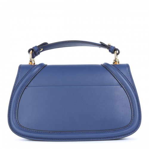 BLUE LEATHER BLONDIE SHOULDER BAG