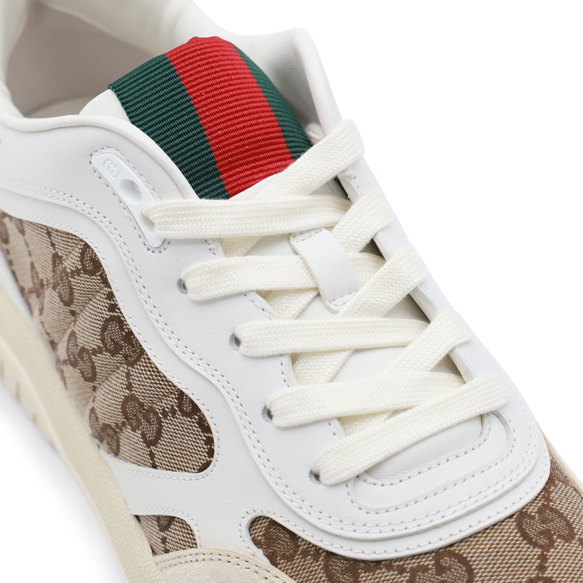 WHITE AND BEIGE LEATHER SNEAKERS WHITE AND BEIGE LEATHER SNEAKERS