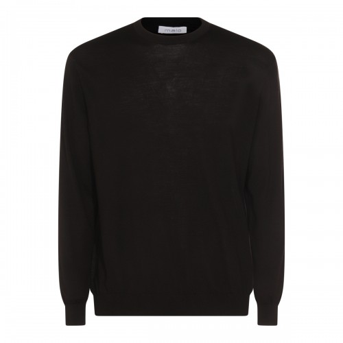 BLACK WOOL KNITWEAR
