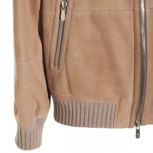 BEIGE LEATHER JACKET