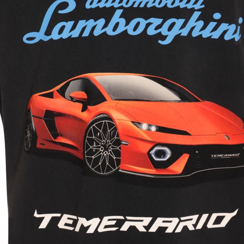 BLACK COTTON LAMBORGHINI T-SHIRT
