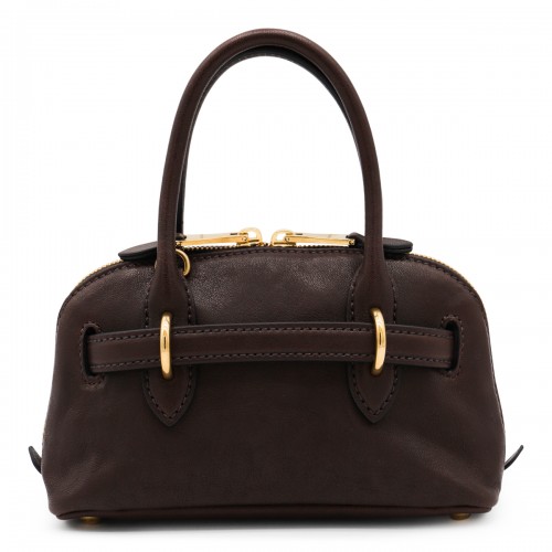 DARK BROWN LEATHER MINI AVENTURE CROSSBODY BAG