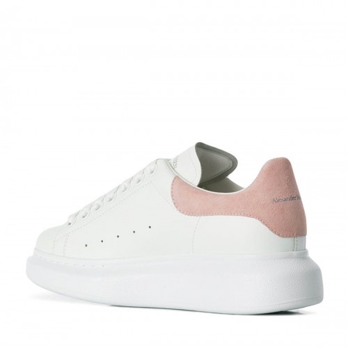 WHITE AND PINK LEATHER SNEAKERS