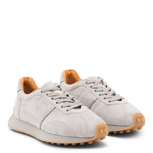 LIGHT GREY LEATHER SNEAKERS