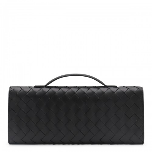 BLACK LEATHER ANDIAMO CLUTCH