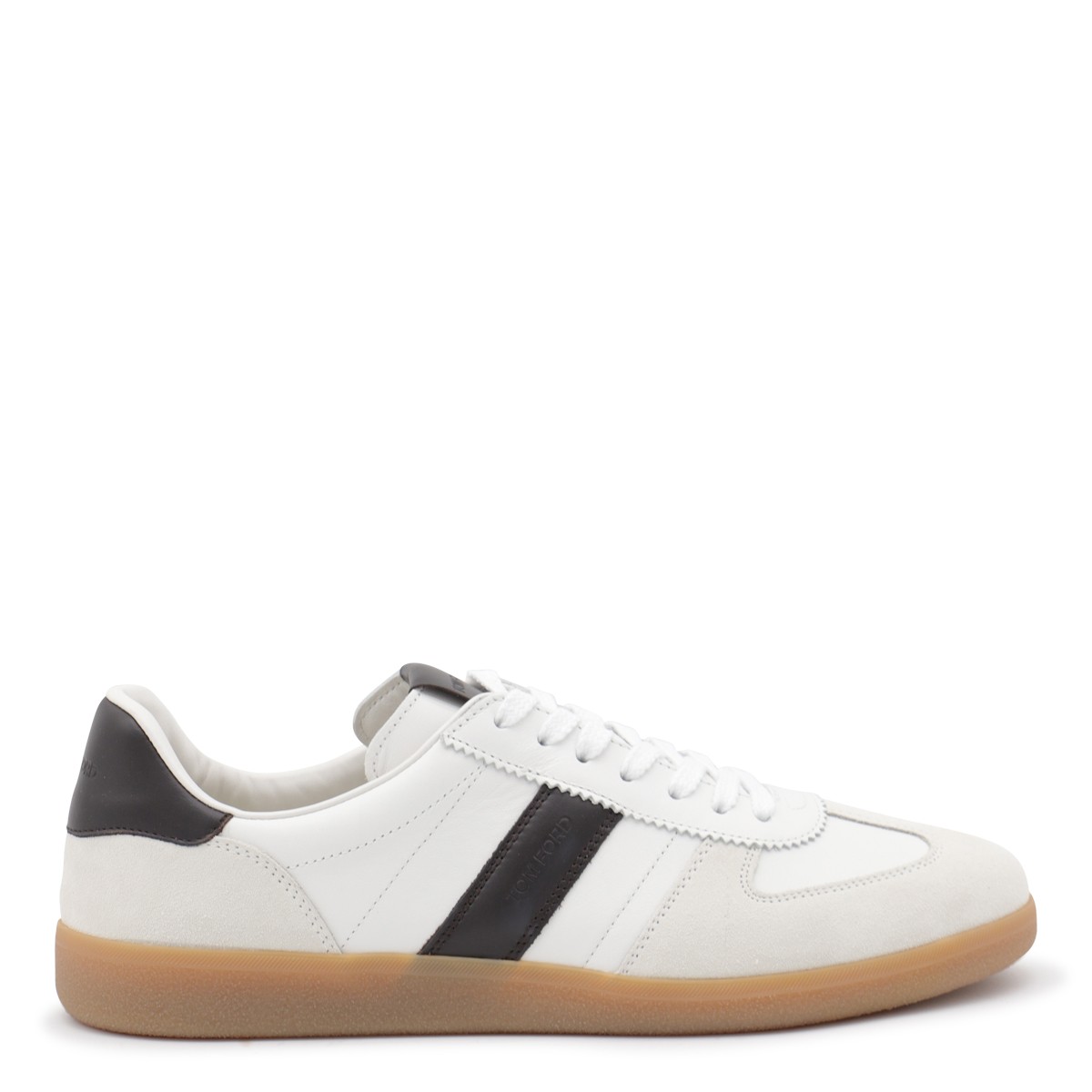 WHITE AND BLACK LEATHER SNEAKERS