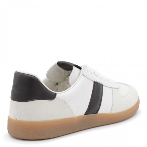 WHITE AND BLACK LEATHER SNEAKERS