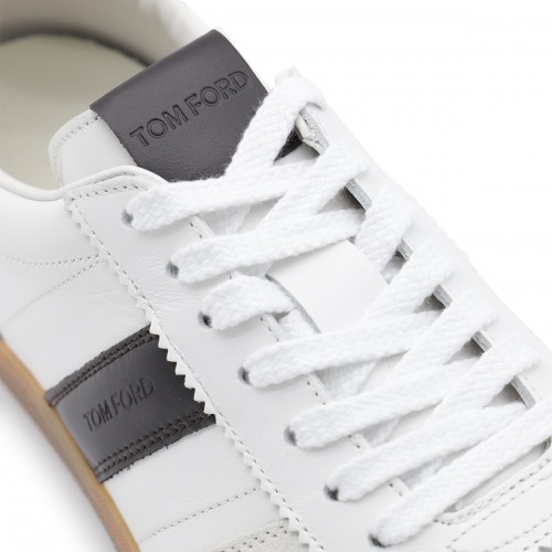 WHITE AND BLACK LEATHER SNEAKERS