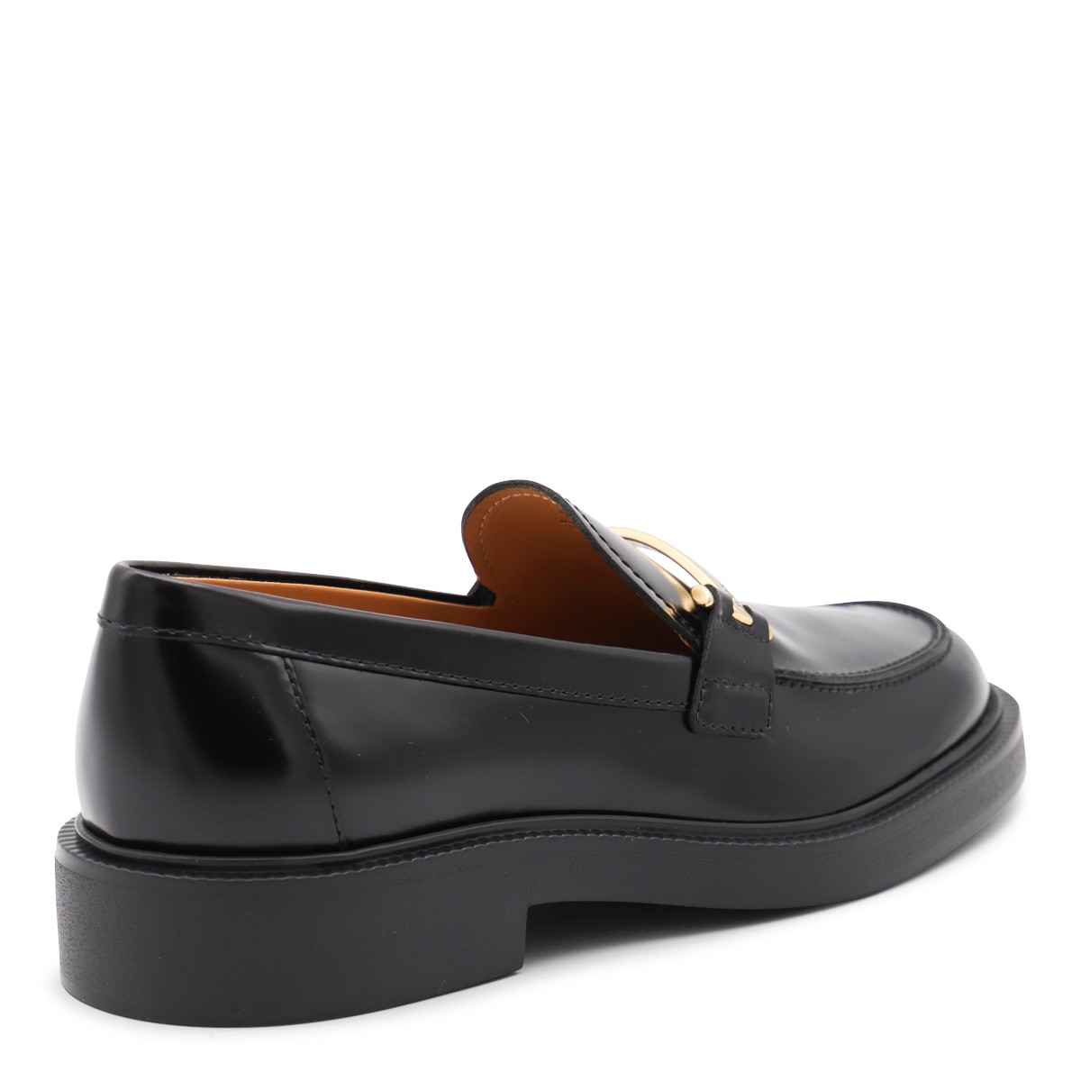 BLACK LEATHER LOAFERS