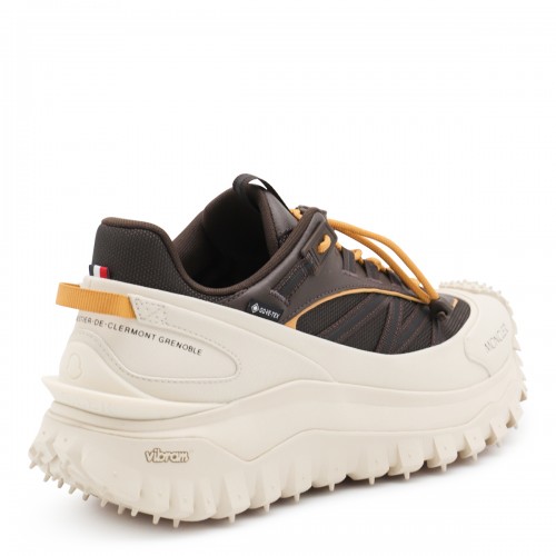 WHITE AND BROWN LEATHER TRAILGRIP GTX SNEAKERS