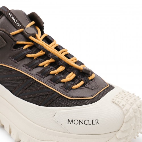 WHITE AND BROWN LEATHER TRAILGRIP GTX SNEAKERS
