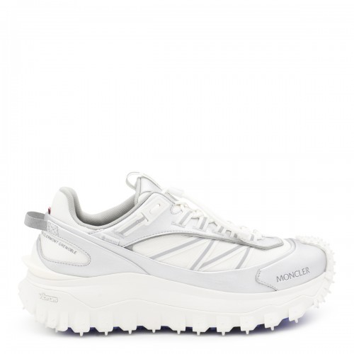WHITE AND SILVER LEATHER TRAILGRIP GTX SNEAKERS