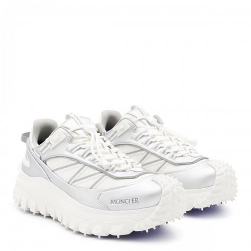 WHITE AND SILVER LEATHER TRAILGRIP GTX SNEAKERS