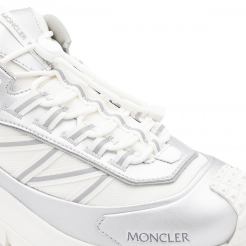WHITE AND SILVER LEATHER TRAILGRIP GTX SNEAKERS