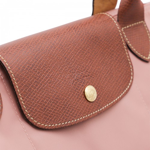 PINK LEATHER LE PLIAGE ORIGINAL L TOTES