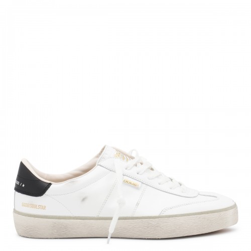 WHITE AND BLACK LEATHER SOUL STAR SNEAKERS