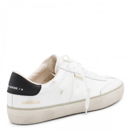 WHITE AND BLACK LEATHER SOUL STAR SNEAKERS