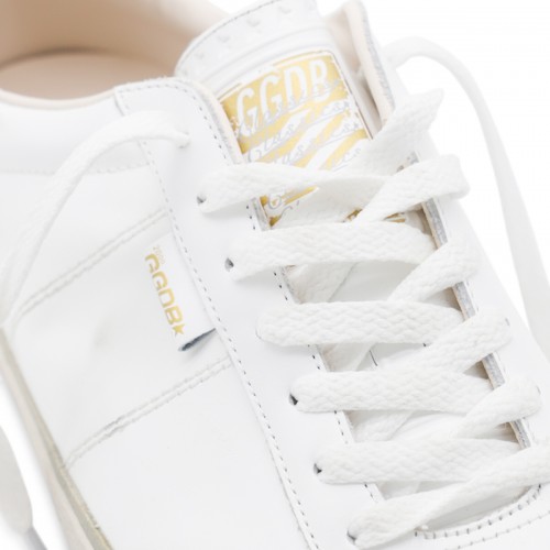 WHITE AND BLACK LEATHER SOUL STAR SNEAKERS