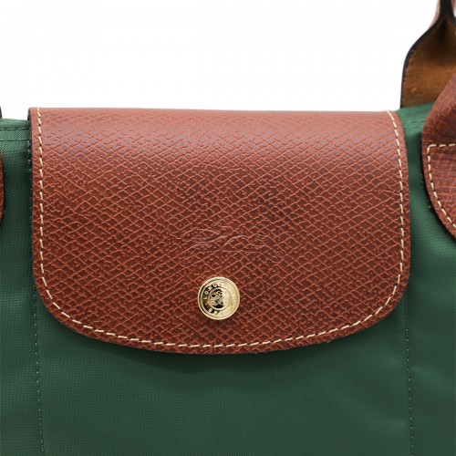 GREEN LEATHER LE PLIAGE ORIGINAL M TOTES