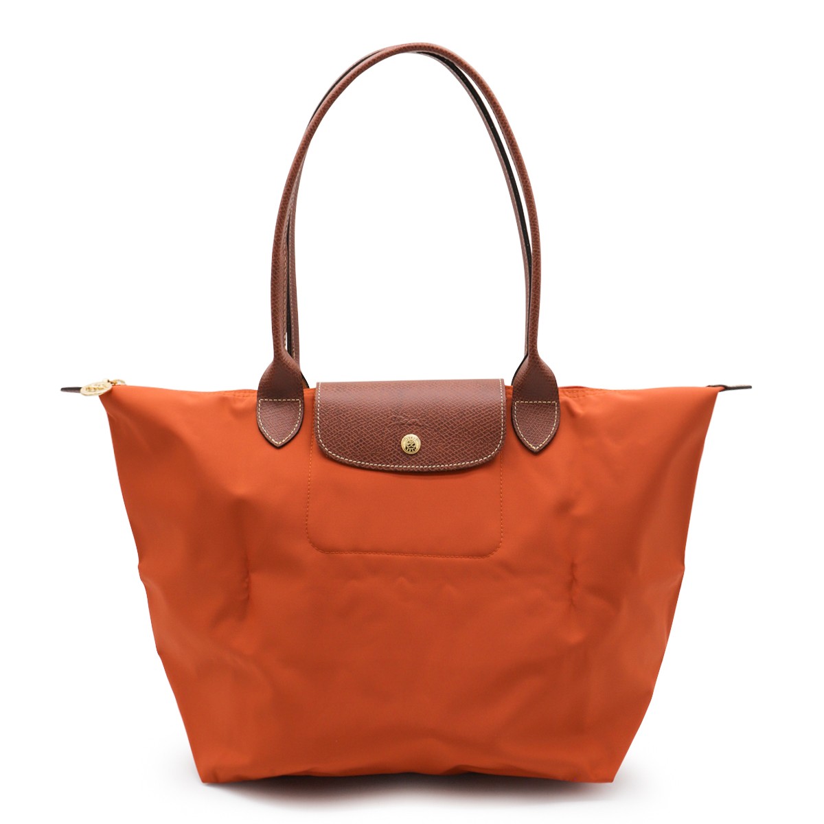ORANGE LEATHER LE PLIAGE ORIGINAL L TOTES