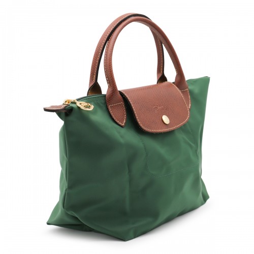 GREEN LEATHER LE PLIAGE S TOTES