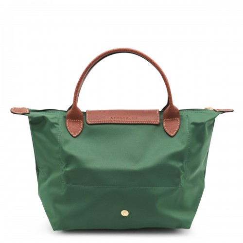 GREEN LEATHER LE PLIAGE S TOTES