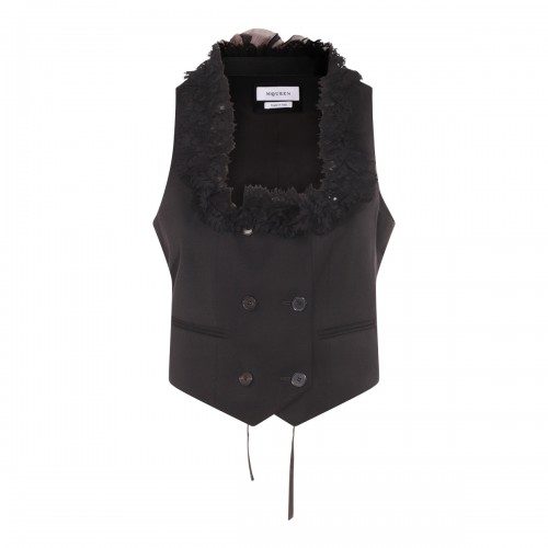 BLACK WOOL TOP