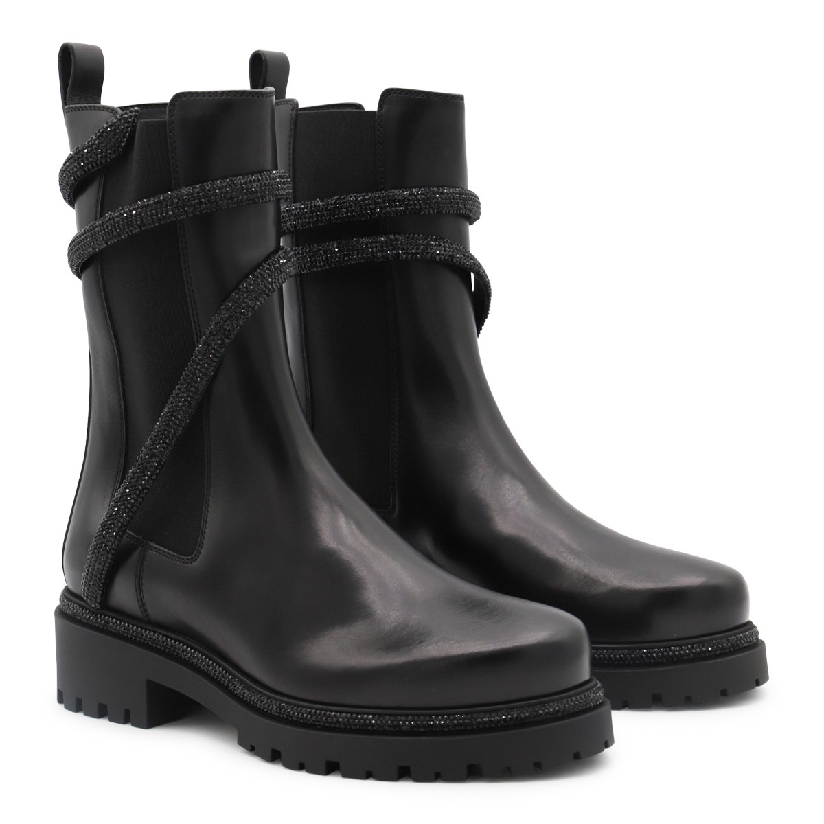 BLACK LEATHER CLEO BOOTS BLACK LEATHER CLEO BOOTS