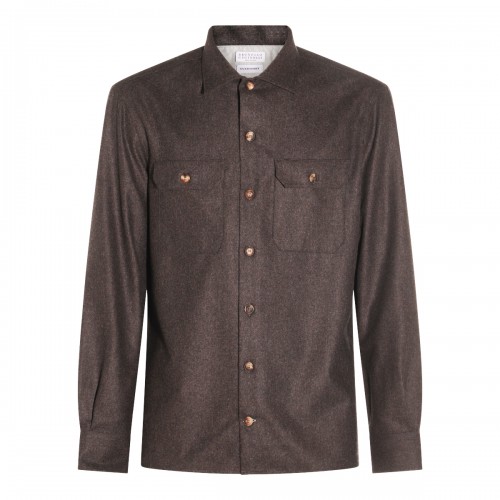 BROWN WOOL SHIRT