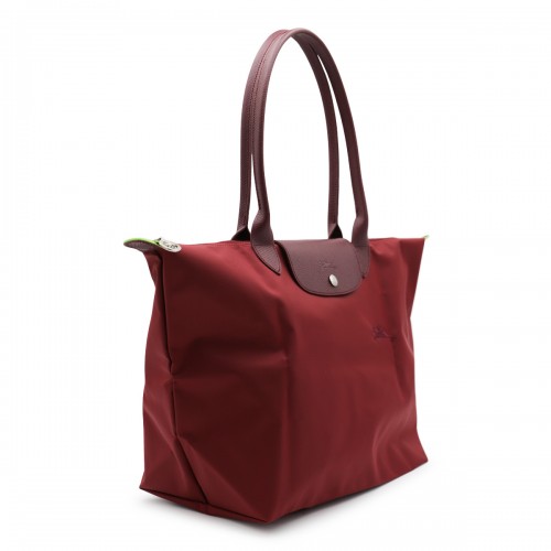 RED LEATHER LE PLIAGE ORIGINAL L TOTES