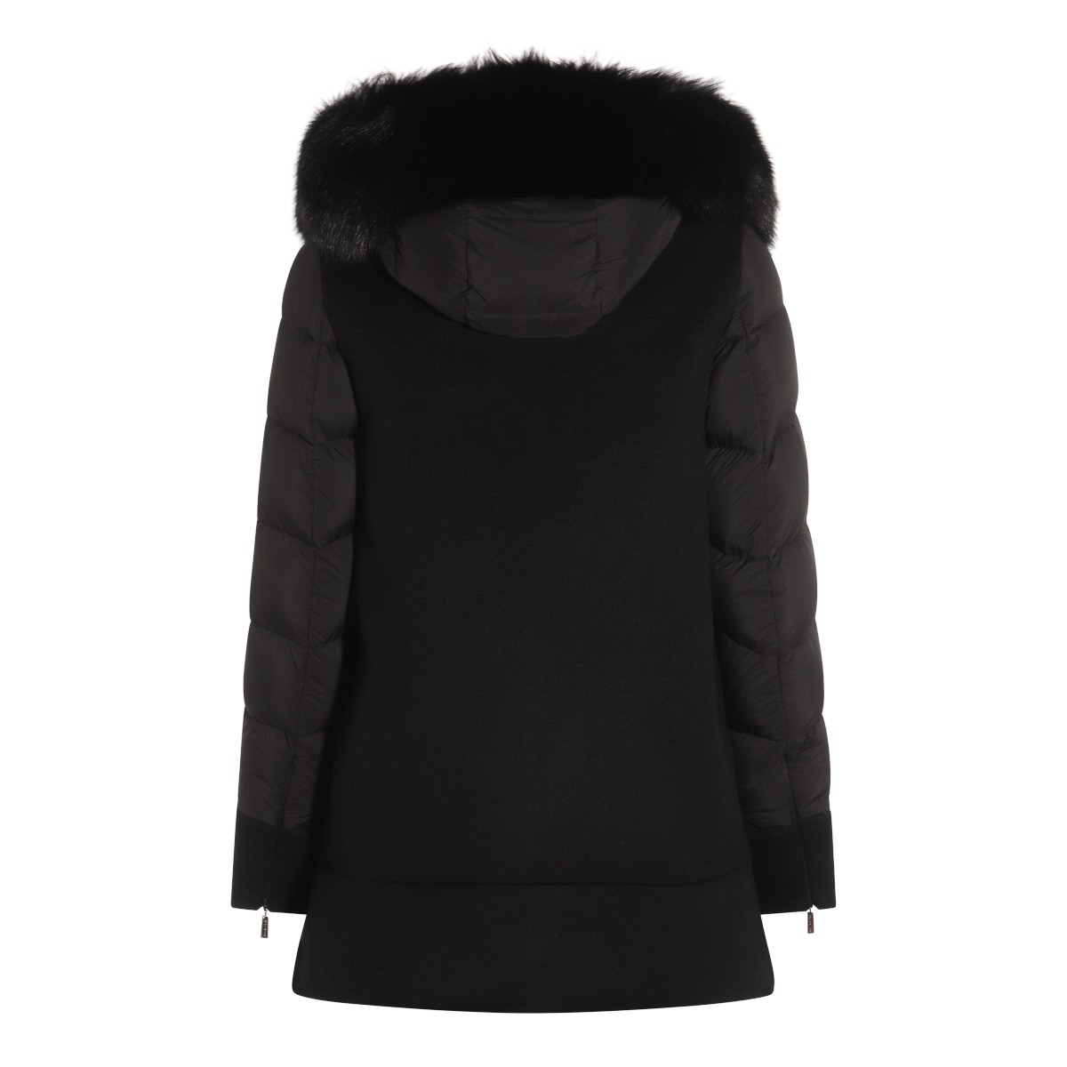 BLACK WOOL DOWN JACKET