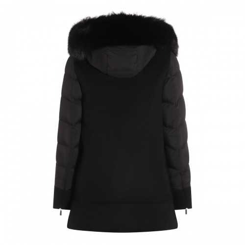 BLACK WOOL DOWN JACKET