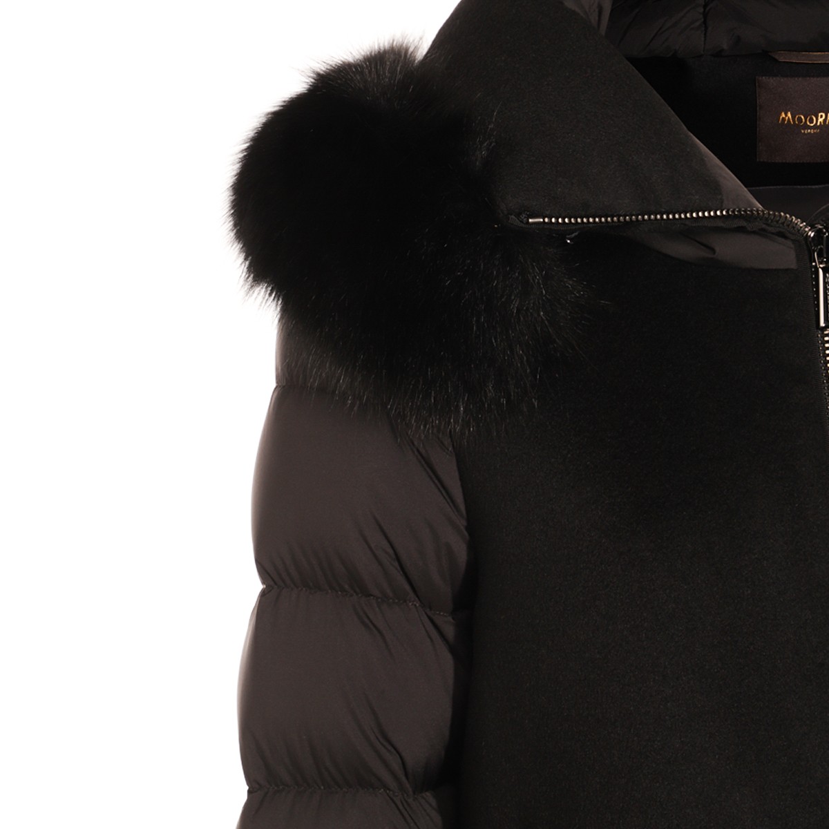 BLACK WOOL DOWN JACKET
